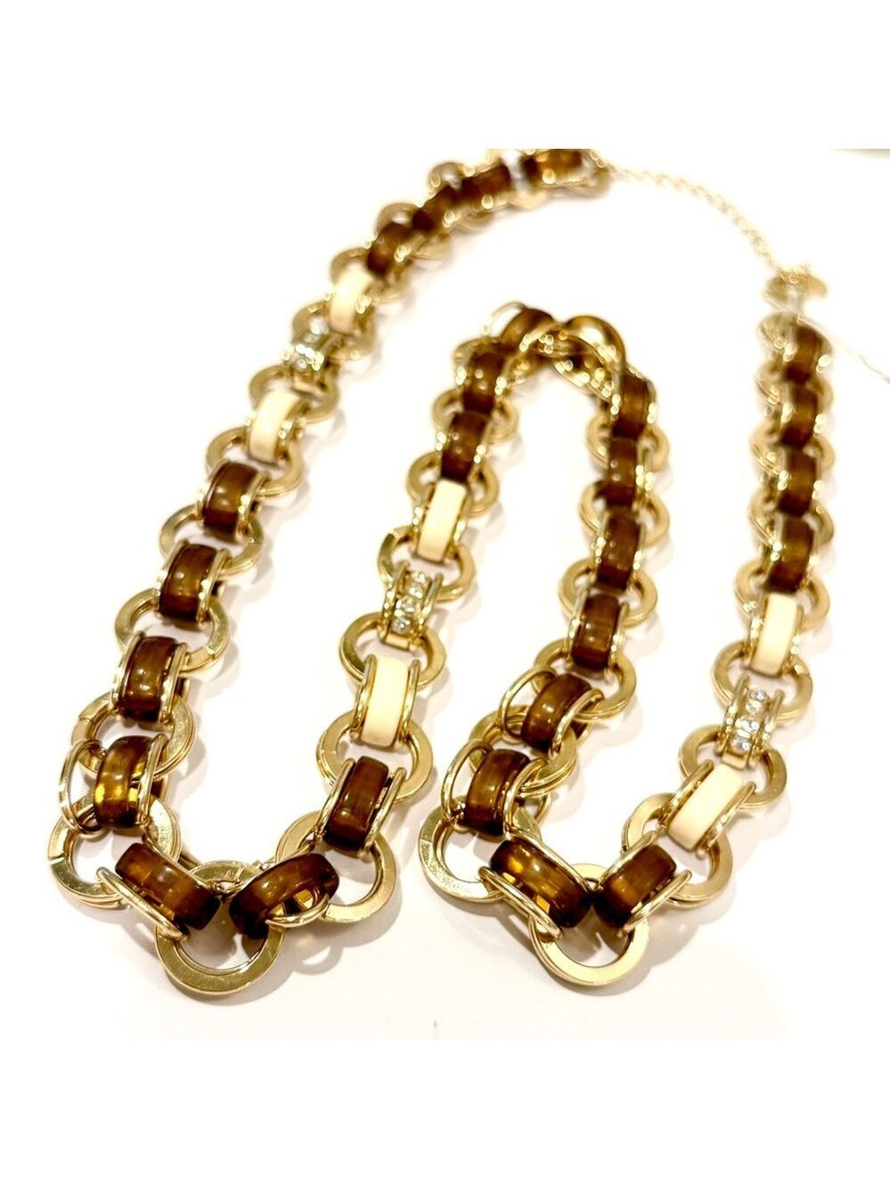 Talbots Gold and Tortoise Link Necklace - Picture 2 of 14